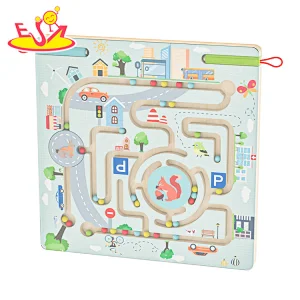 Customize educational play wooden marble maze toy for children W11H107