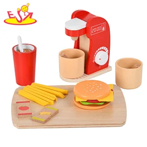 New Design Kitchen Game Simulation Wooden Coffee Machine Toy For Kids W10D528