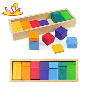 Popular Shpe Color Cognitive Toy Wooden Rainbow Building Blocks Set For Kids W13A293