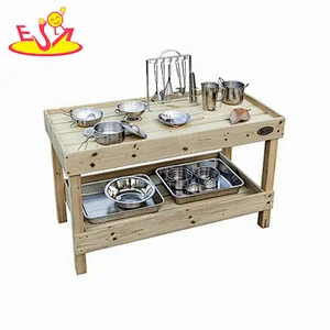 Factory Direct Cooking Set Toys Outdoor Garden Wooden Kitchen Bench For Kids W10C817