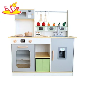 wholesale cheap children wooden farmhouse play kitchen with ice maker W10C860