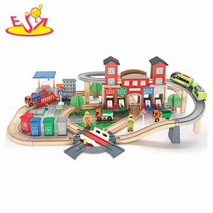Customize 139 Pcs Slot Toy Educational DIY Wooden Train Track Set For Kids W04C253