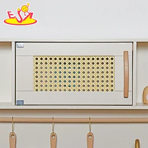 2023 New Upgrade stove wooden kids kitchen toy with realistic light and sound W10C601C