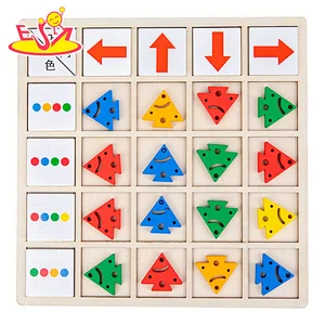 Popular Early Educational Wooden Fish Color Arrow Matching Board For Kids W12E184