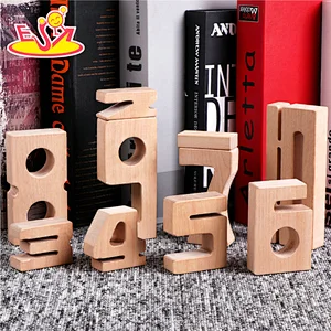Customize educational stacking wooden number block toy for kids W13D401