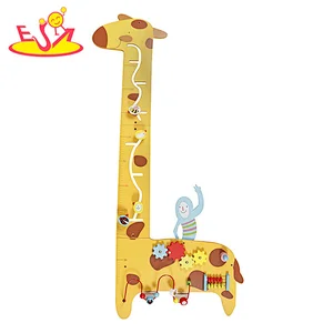 New Design Giraffe Baby Growth Chart Wooden Height Ruler With Activity Play W12D422