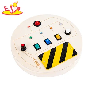 Wholesale Educational Electronic Switch Toy Wooden LED Busy Board For Kids W12D456