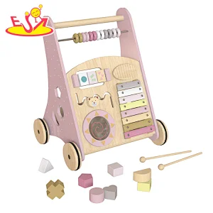 Montessori Educational Activity Learning Busy Board Wooden Baby Push Walker W08J001H