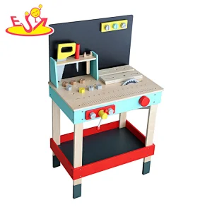 New simulated play kids wooden toy work bench with tools W03D210