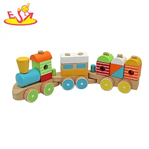 High Quality Educational Shape Sorting Wooden Stacking Train Toy For Kids W04A608