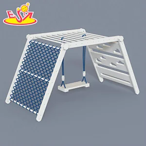 New Arrival Kids Playground Foldable Wooden Climbing Frame With Swing W01D168