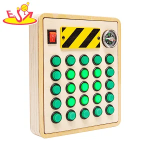 Hot Sale Kids Activity Fidget Toys Wooden Busy Spelling Board With Led Light W12D455