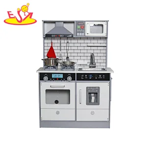 In Stock kids cooking game wooden play kitchen set with lights and sounds W10C493K