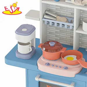 2023 New miniature grey wooden toy kitchen for kids W10C808