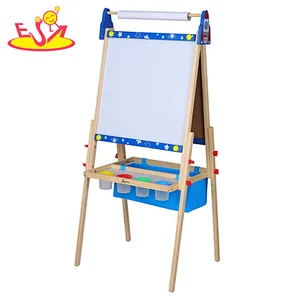 Customize Kids Drawing Board Toy Foldable Wooden Art Easel With Paper Roll W12B235