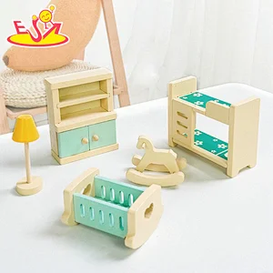 2023 New Pretend Play Doll House Wooden Baby Room Furniture Toys For Kids W10D624