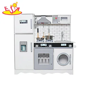 2023 New Upgrade all in one wooden electronic toy kitchen with realistic light and sound W10C513F