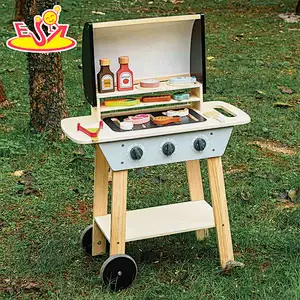 High Quality Barbecue Play Set Cooking Game Wooden BBQ Grill Toy For Kids W10D629