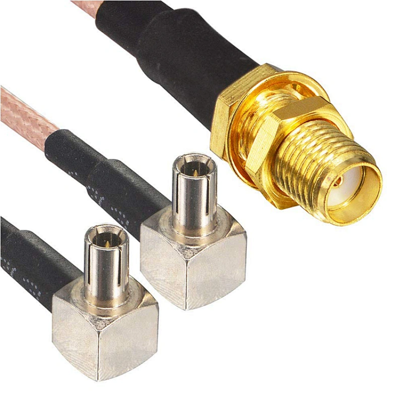SMA -TS9 Adapter SMA Female to Y Type TS9 Male Angle Connector Jumper Pigtail Cable RG316 Cable