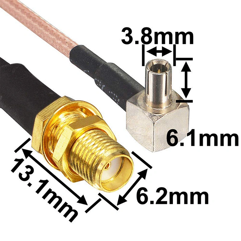 SMA -TS9 Adapter SMA Female to Y Type TS9 Male Angle Connector Jumper Pigtail Cable RG316 Cable