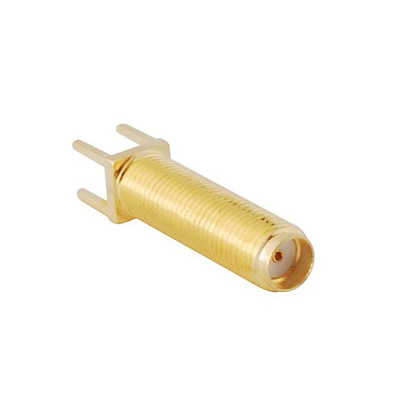 Long Version 50 Ohm SMA-Female Jack Connector Straight Thru Hole Vertical PCB Mount