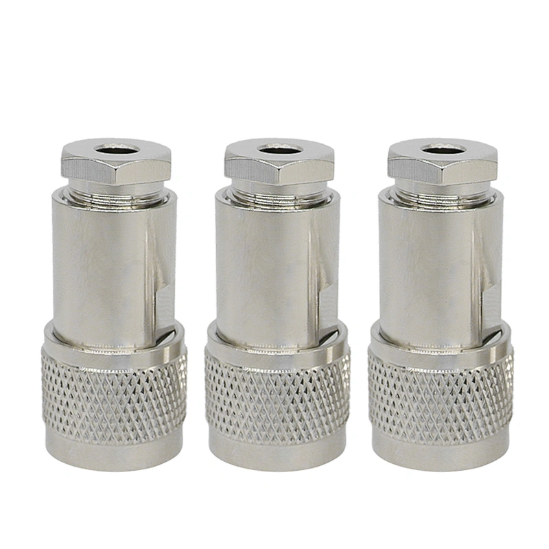 N Male Clamp connector for RG5 RG6 LMR300 5DFB 5D-FB Cable Copper Straight Coaxial RF Adapters
