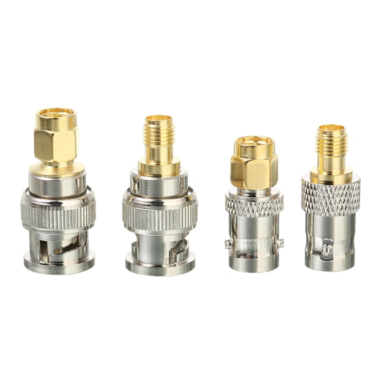 RF Adapter Straight Electrical Wire BNC Male Connectors to SMA Male Connector