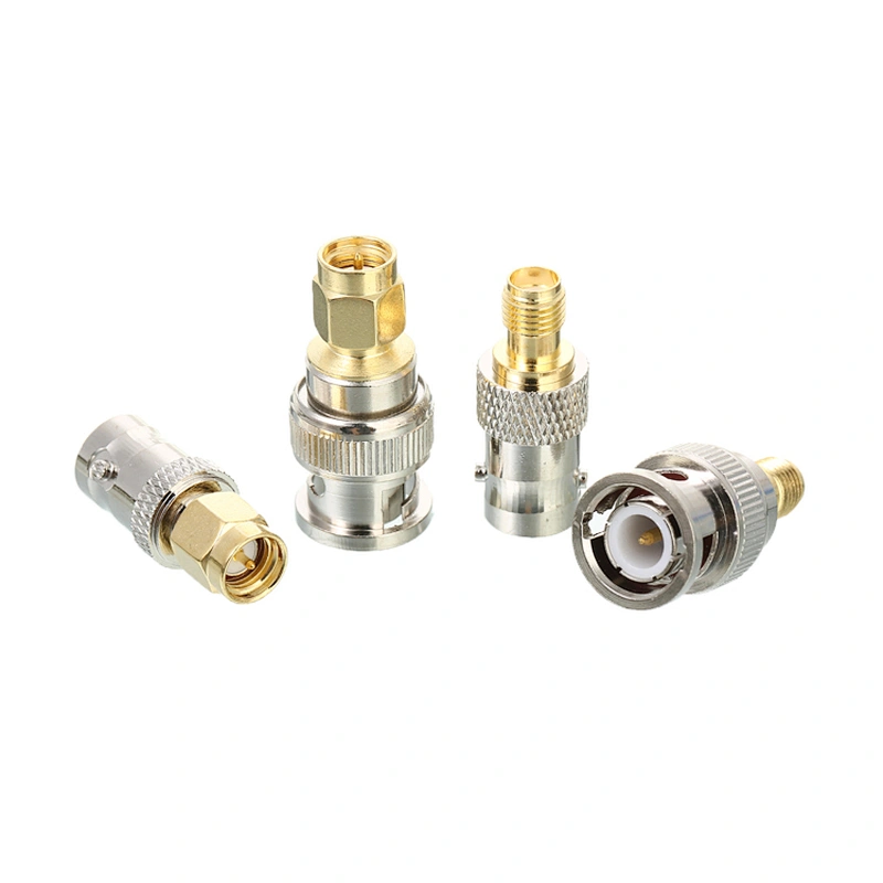 RF Adapter Straight Electrical Wire BNC Male Connectors to SMA Male Connector
