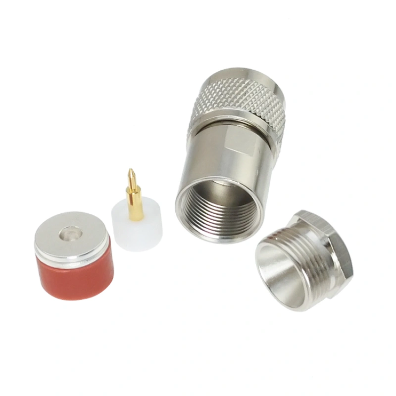 N Male Clamp connector for RG5 RG6 LMR300 5DFB 5D-FB Cable Copper Straight Coaxial RF Adapters