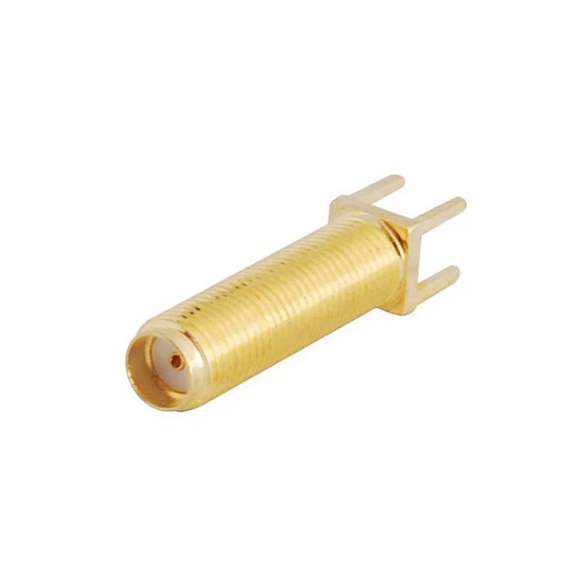 Long Version 50 Ohm SMA-Female Jack Connector Straight Thru Hole Vertical PCB Mount
