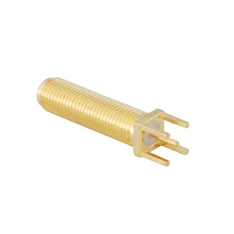 Long Version 50 Ohm SMA-Female Jack Connector Straight Thru Hole Vertical PCB Mount