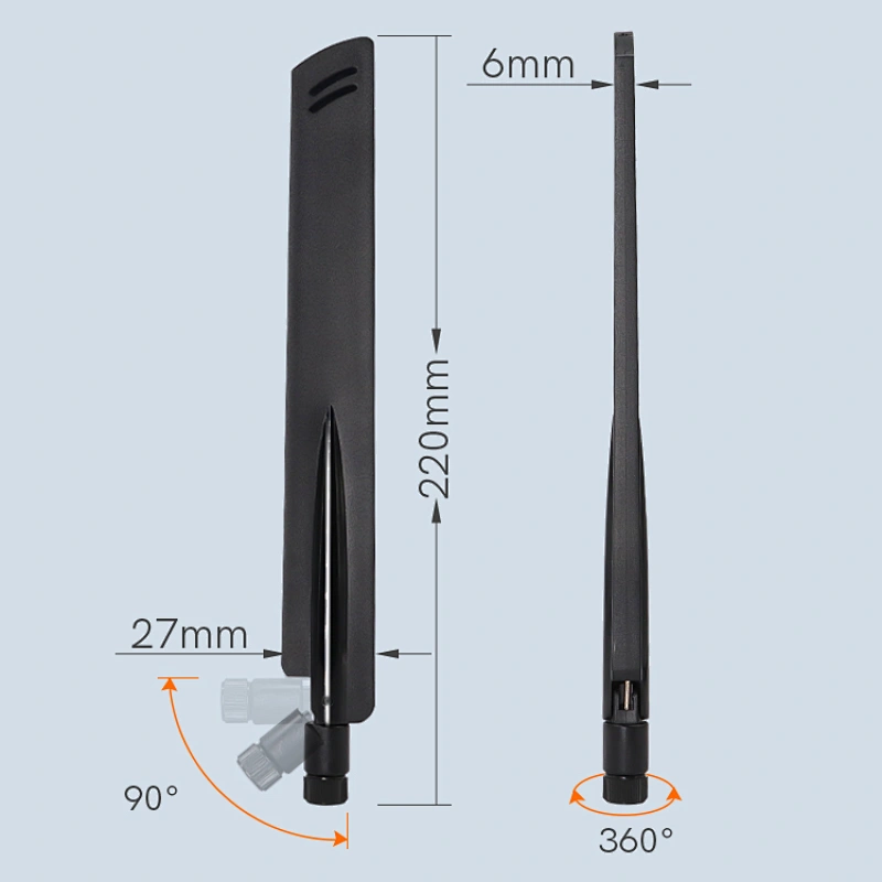 Screwing Mount 7dBi 4G 5G Rubber Terminal Antenna With SMA Connector