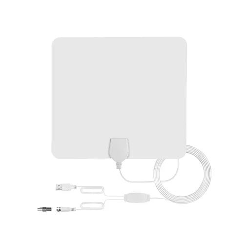 White VHF UHF Channels Searching TV Antenna Amplified Digital TV Signal Antenna Up to 120 Miles