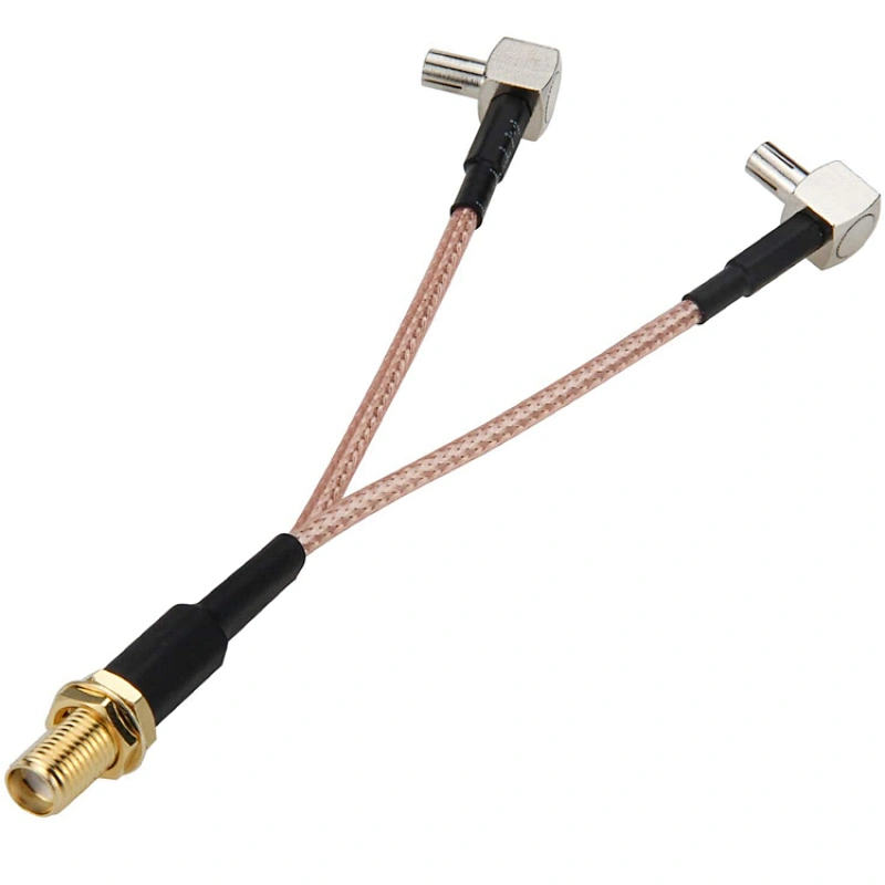 SMA Female to 2 TS9 Adapter FPV Antenna Extension RG178/RG316 Y Type Coaxial Cable