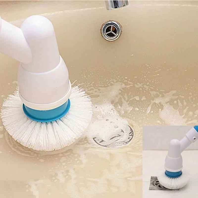 3 Heads Electric Cleaning Brush Head Turbo Scrub Handheld 360° For