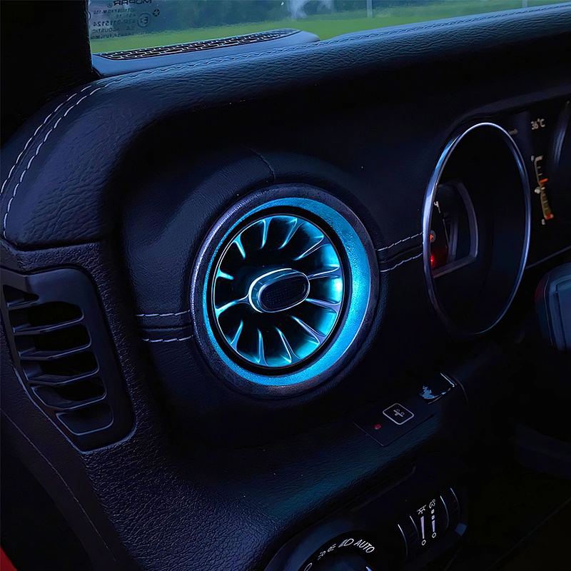 TURBO AIR VENT OUTLET WITH LED AMBIENT LIGHTING FOR AUTO CAR 32 COLORS WITH  MULTI-COLOUR from China Manufacturer - Doctor4x4