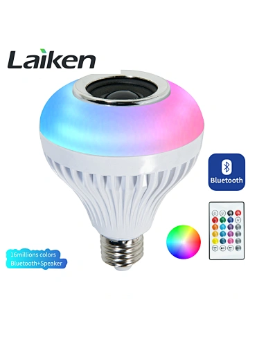 إضاءة RGB LED لتشغيل الموسيقى لمبة لاسلكية E26 E27 B22 لمطعم فندق المنزل