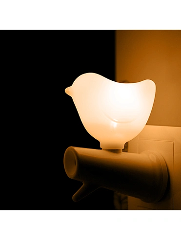 مصباح LED مدهش على شكل طائر معلق على الحائط للتحكم الصوتي لقراءة الكتب