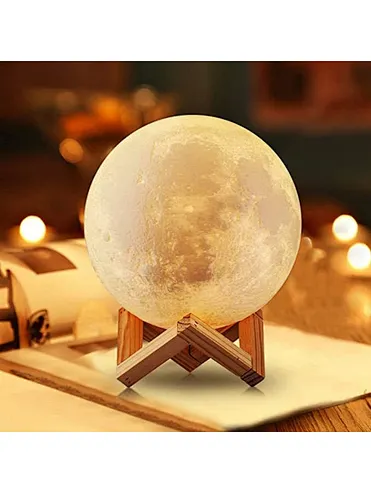 Moon Lamp 16 Colors LED Night Light 3D Printing Moon Light with Stand  Remote Control and USB Rechargeable