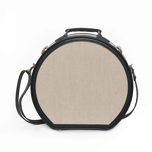 Linen and Leather Hatbox