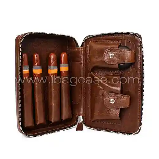 Custom Logo Leather Cigar Bag