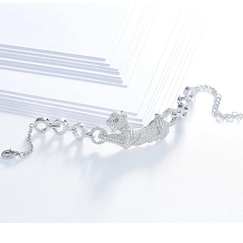 fashion leopard bracelet,925 sterling silver,Inlay zircon