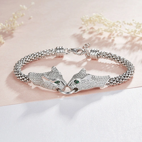 leopard 925 sterling silver bracelet,China's large jewelry factory