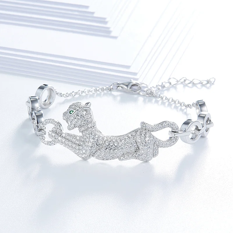 fashion leopard bracelet,925 sterling silver,Inlay zircon