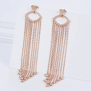 925 silver and rose gold earrings jewelry,The beautiful girl act the role ofing is tasted