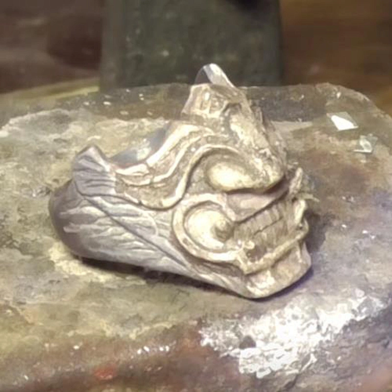 3D Skull ring restoring ancient ways jewelry,The barbarian skull ring,925 sterling silver jewelry manufacturing