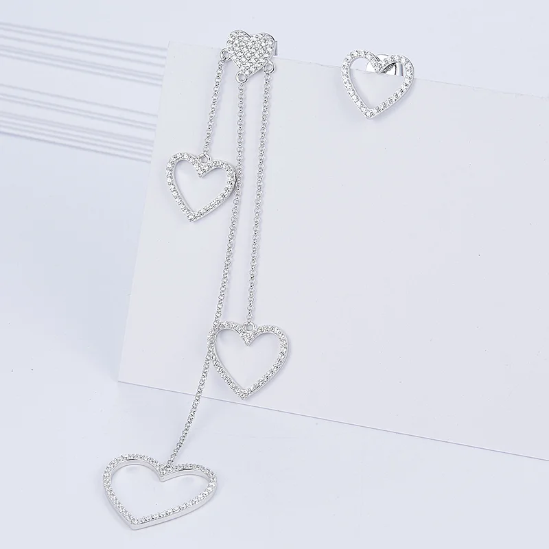 925 silver long tassel earrings,earrings for girls jewelry factory,Guangzhou MissG Jewelry co.,LTD