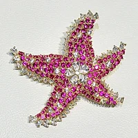 Sea world starfish 925 silver zircon brooch,costume jewelry,jewelry making supplies,Processing trade