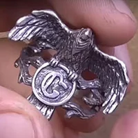 Making silver ring "Raven" "eagle"jewelry,handmade jewellery,Animal restoring ancient ways ring
