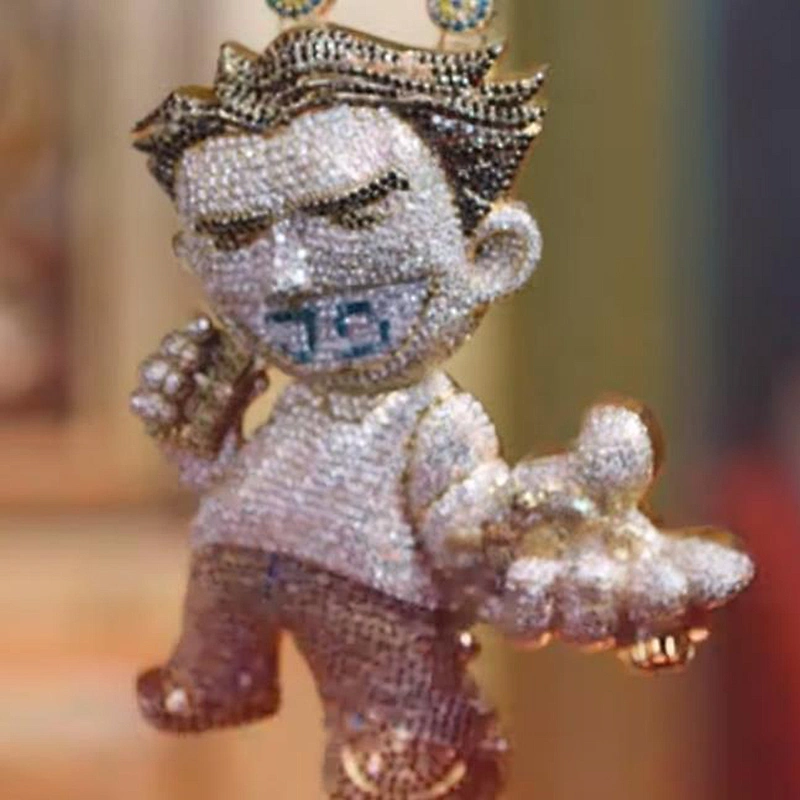 Portrait head cartoon 3D Pendant Necklace jewelry,Pendants silver jewelry making supplies,wholesale jewelry,